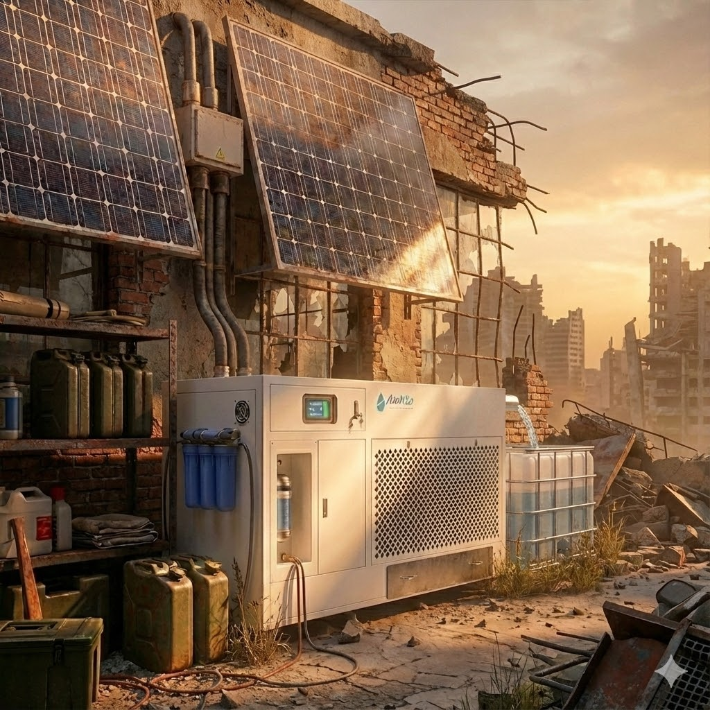 Aplicação de energia solar fotovoltaica combinada com geradores ar-água em casas seguras pós-apocalípticas