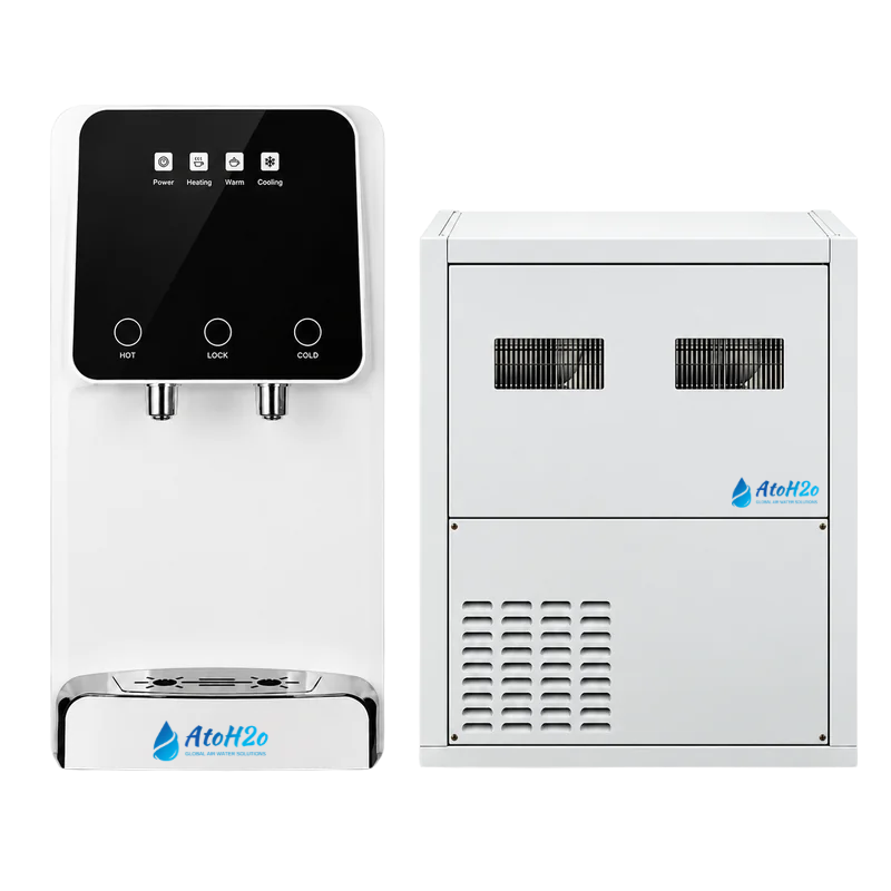 Gerador de água atmosférica doméstico de mesa AtoH2o de 100 L tipo split